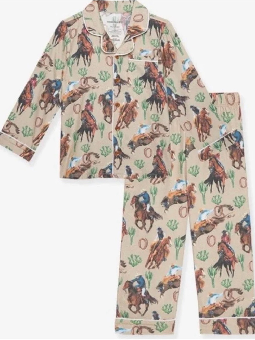 Posh peanut-CLiNT-Rodeo/Western/Cowboy print-Flannel 2 piece pajamas-Toddler 2T